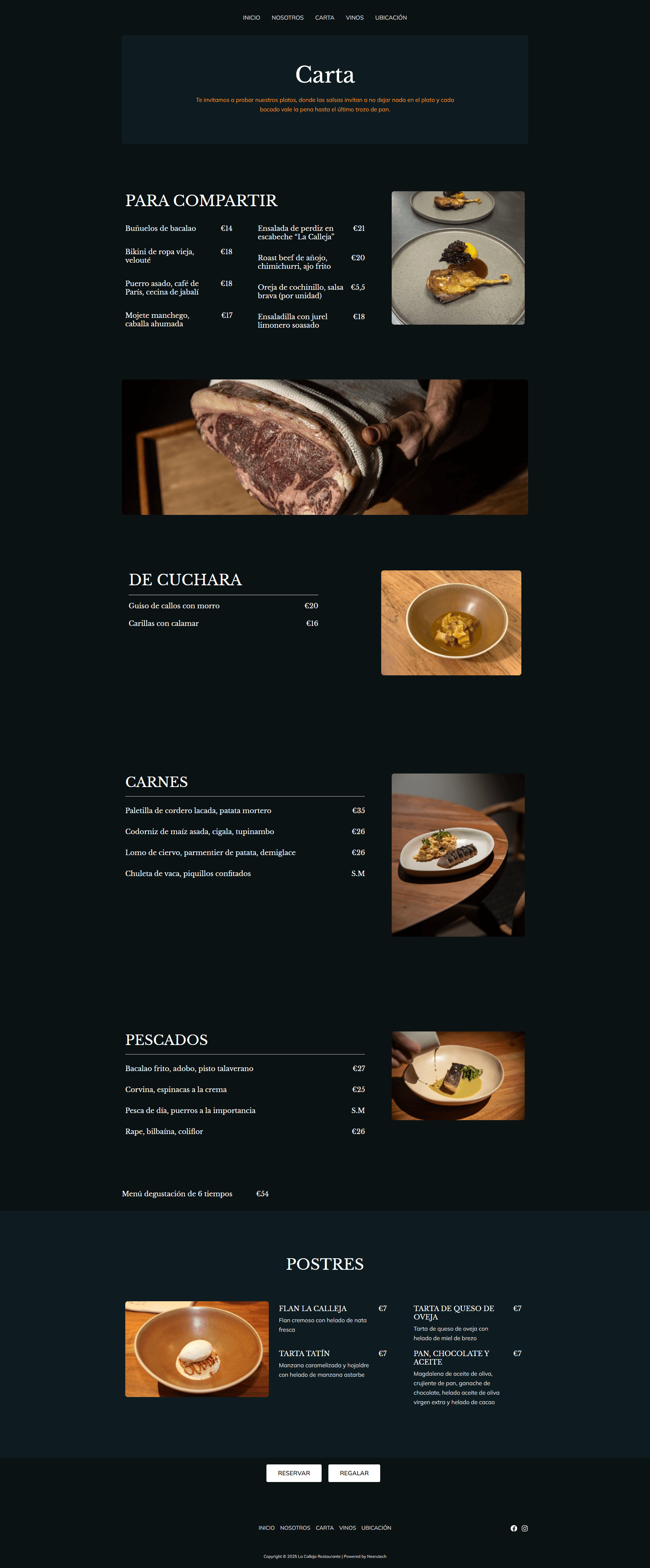 Página principal del restaurante