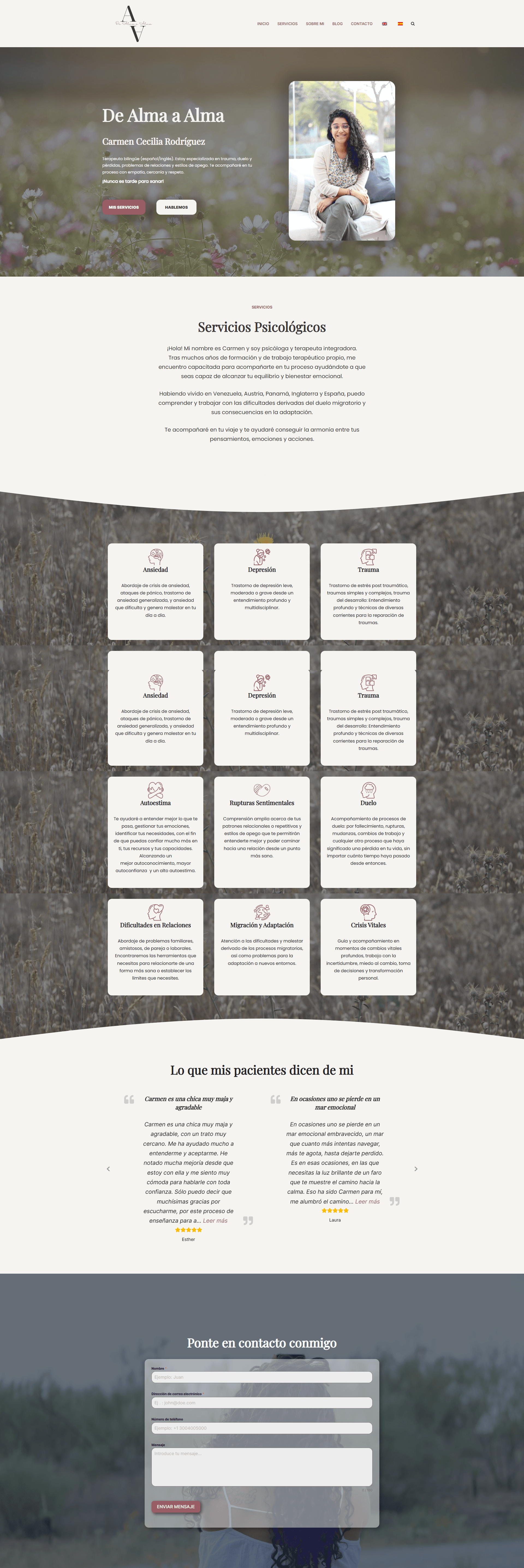 Vista principal del sitio