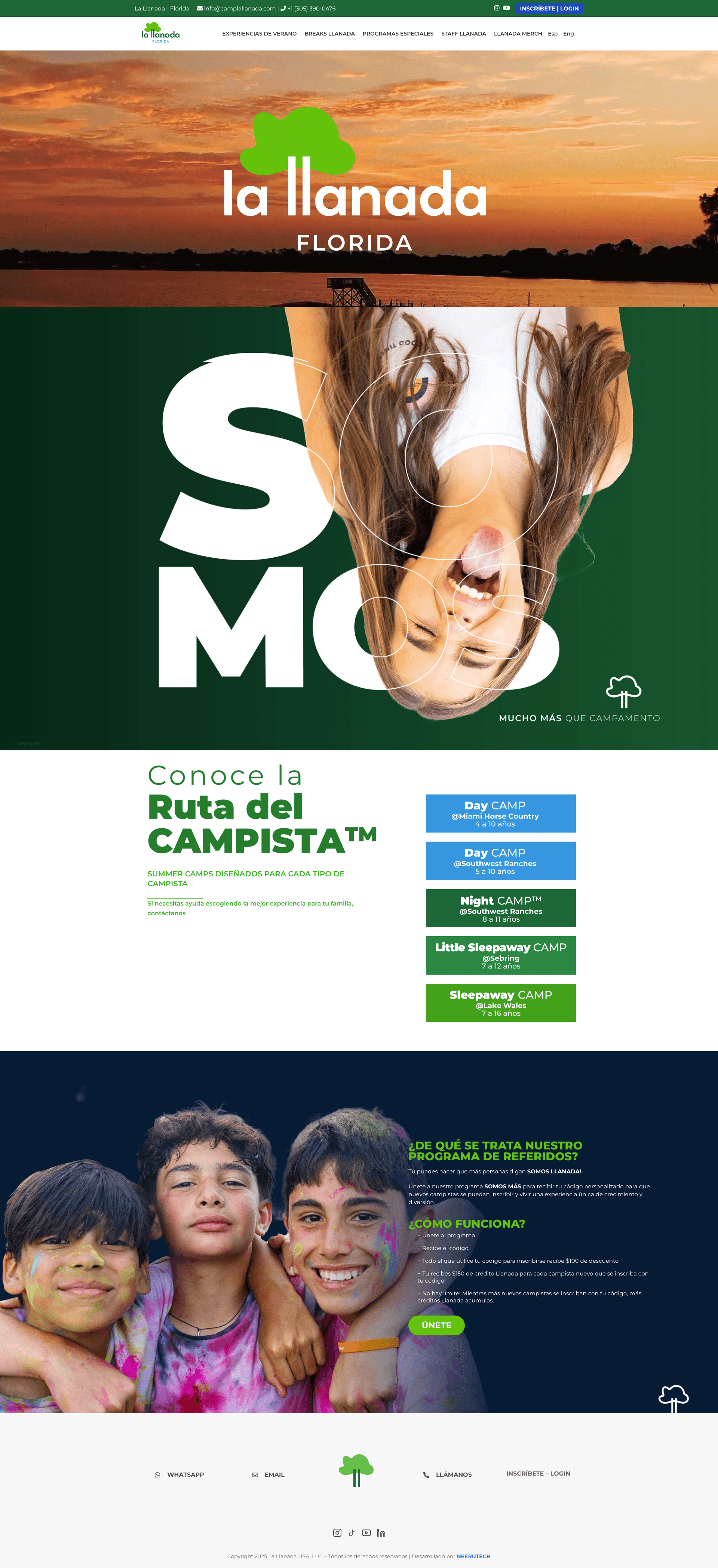 Página de contacto y reservas